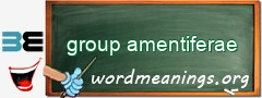 WordMeaning blackboard for group amentiferae